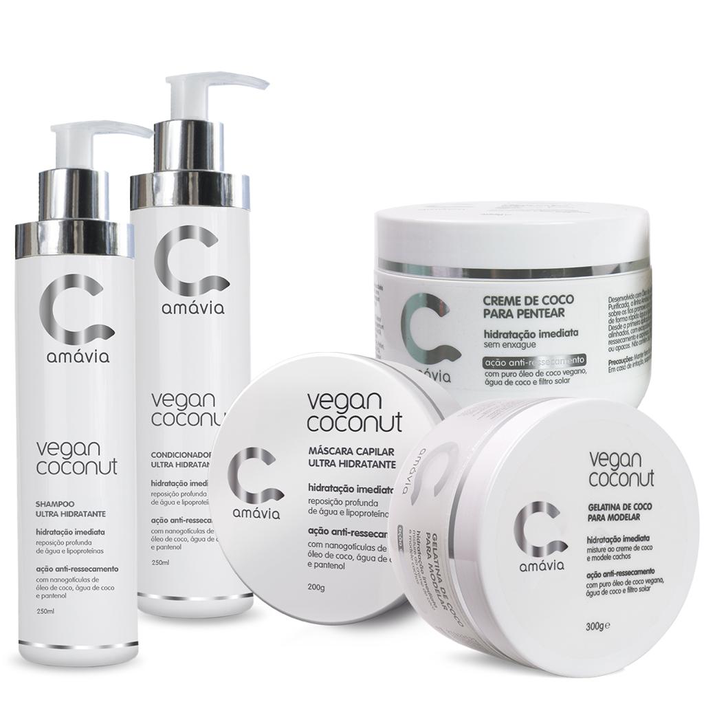 Amávia Cosméticos - Os finalizadores da linha Vegan Coconut são sinônimo de  amor! 😍✨ Eles são ideais para cabelos ressecados e porosos, possui ação  anti - ressecamento graças aos seus ativos com